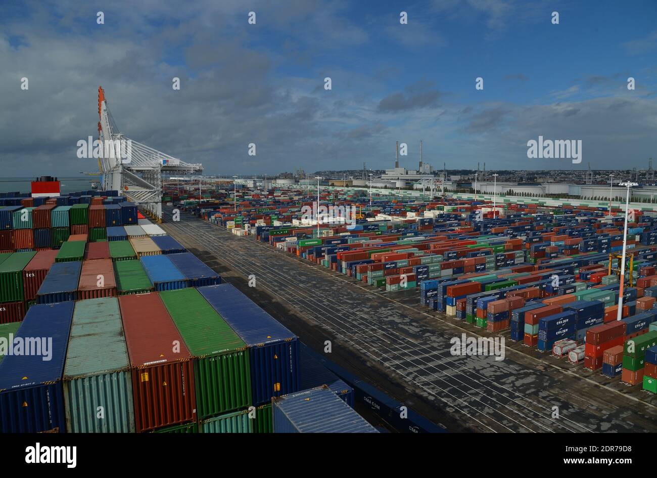 General view of CMA CGM Bougainville, the largest container ship in the ...