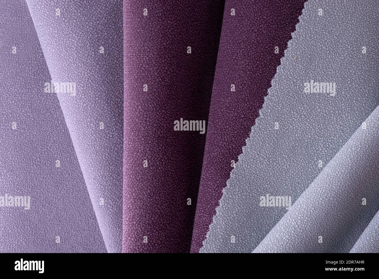 Light Lilac and Pink colors velour textile samples. Fabric texture background Stock Photo