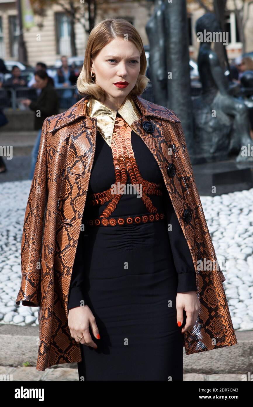 Lea Seydoux, Alicia Vikander, Catherine Deneuve, Xavier Dolan and Bernard  Arnault attending the Louis Vuitton show as part of Paris Fashion Week  Ready to Wear Spring/Summer 2017 in Paris, France on October