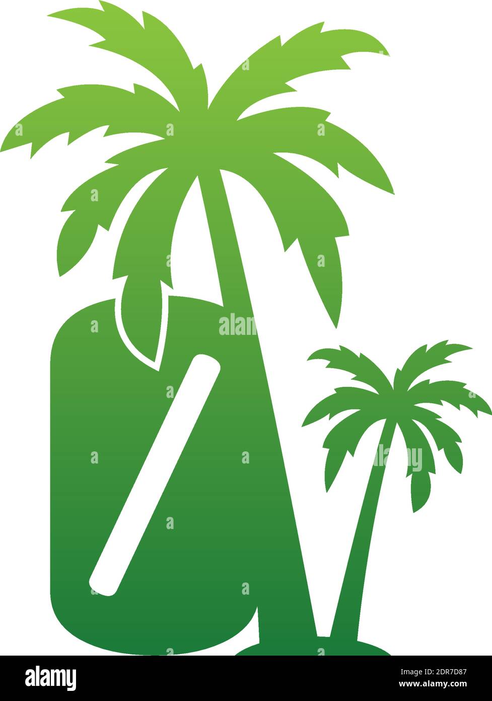 Number Zero logo and  coconut tree icon design vector illustration Stock Vector