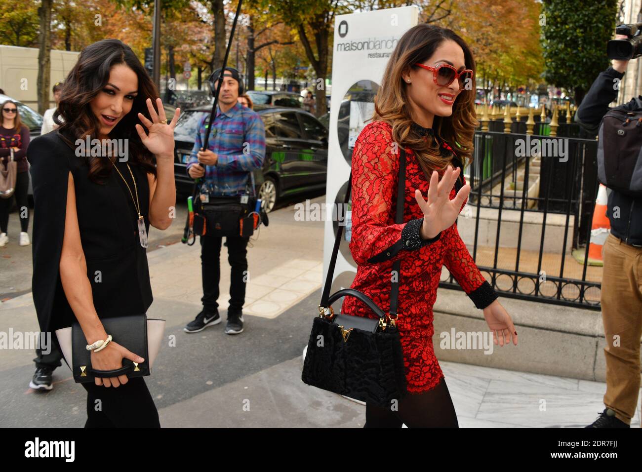 WWE Divas Brie Bella and Nikki Bella attend a photocall to promote their  show 'Total Divas' on October 8, 2015 in Paris, France. Photo by Laurent  Zabulon/ABACAPRESS.COM Stock Photo - Alamy