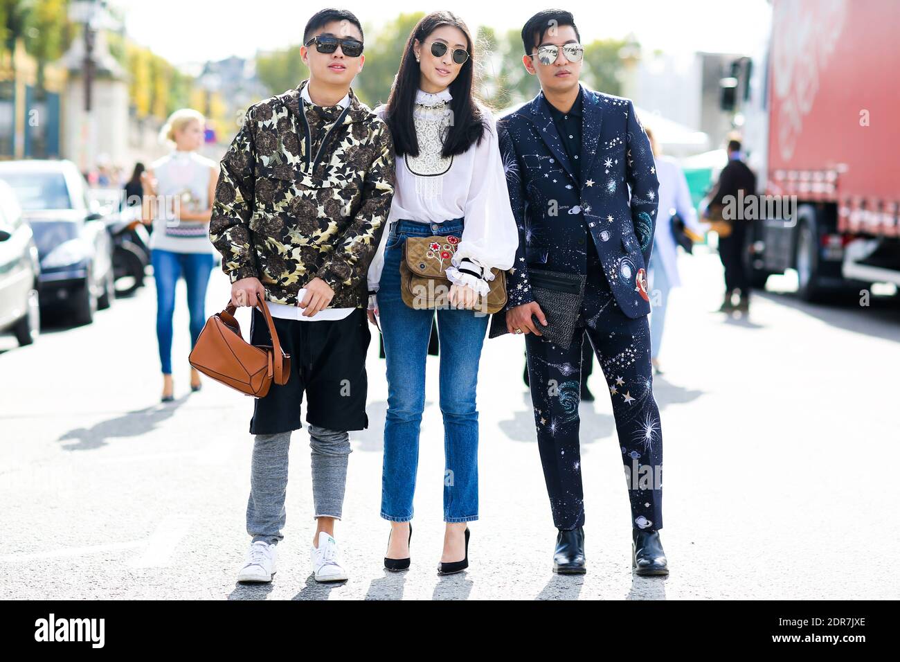 Street style, Declan Chan, Justine Lee, Bryan Boy arriving at Valentino  Spring Summer 2016 show held