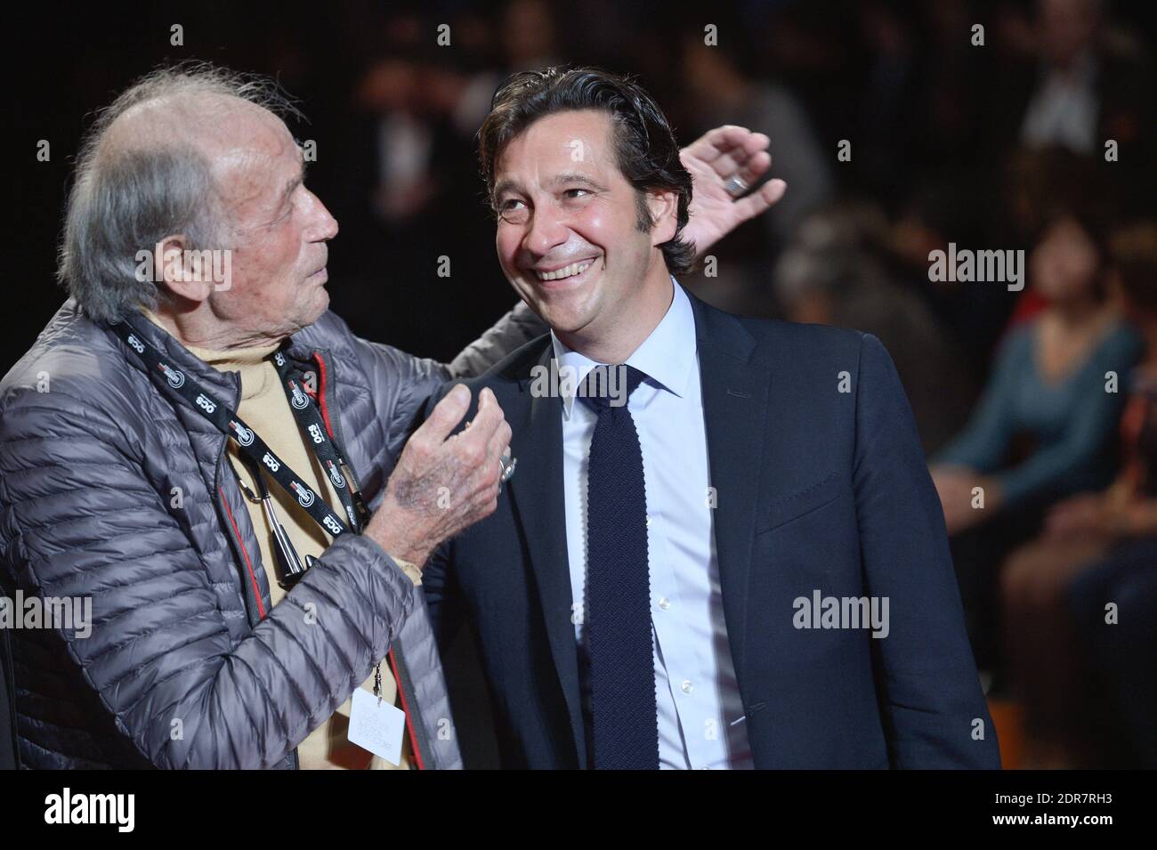Actor Venantino Venantini and comedian Laurent Gerra at the Opening Ceremony of the 7th Lumiere Festival in Lyon, France on October 12, 2015. Photo Julien Reynaud/APS-Medias/ABACAPRESS.COM Stock Photo