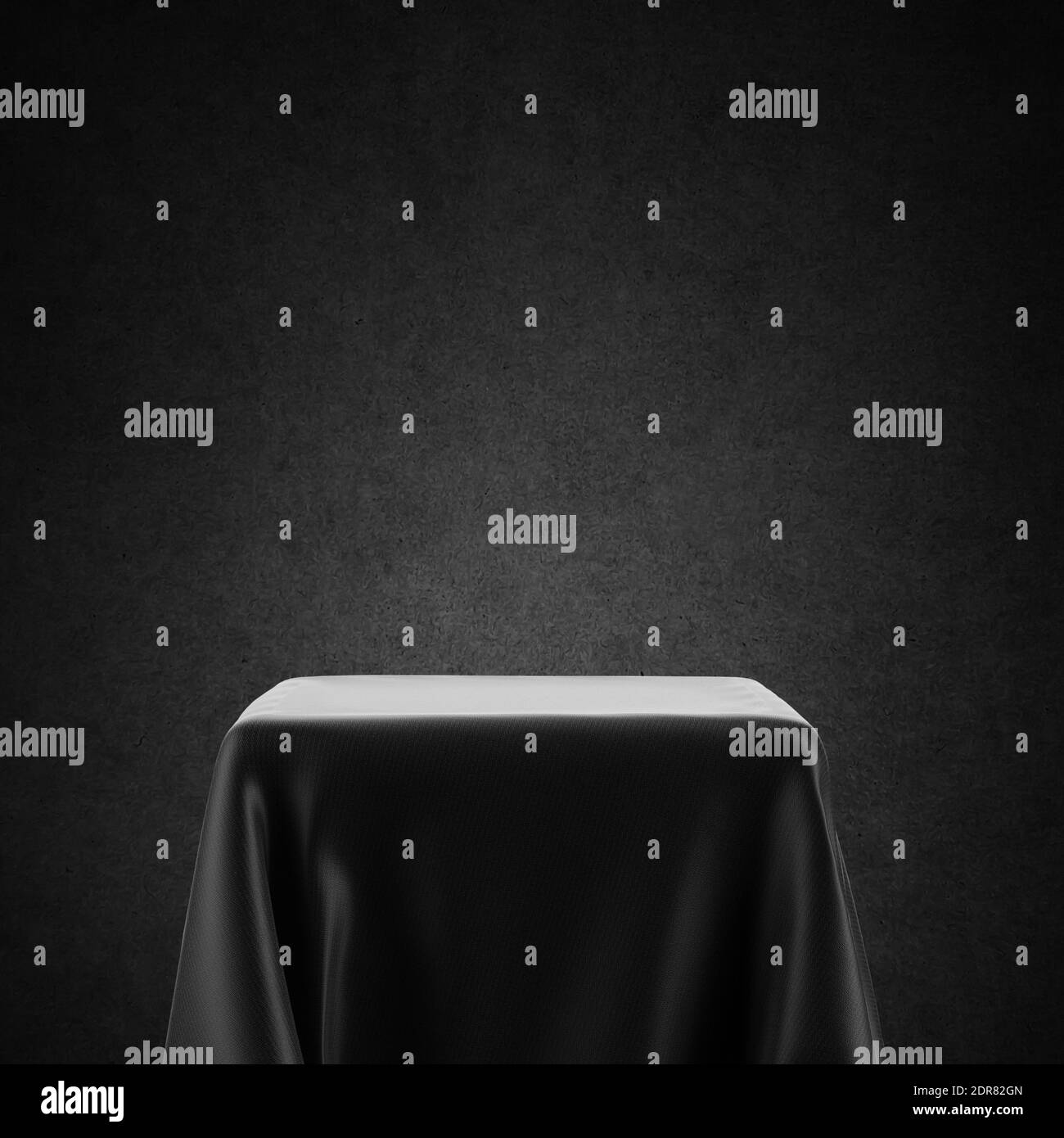 Black And White Empty Table In Spotlight Stock Photo Alamy