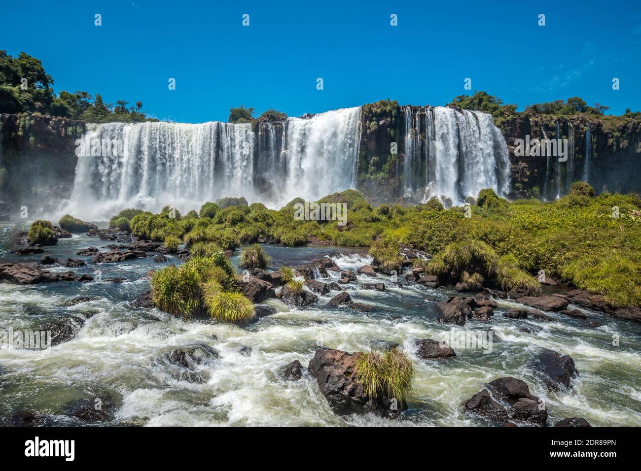 Iguazu falls Brazil side Stock Photo