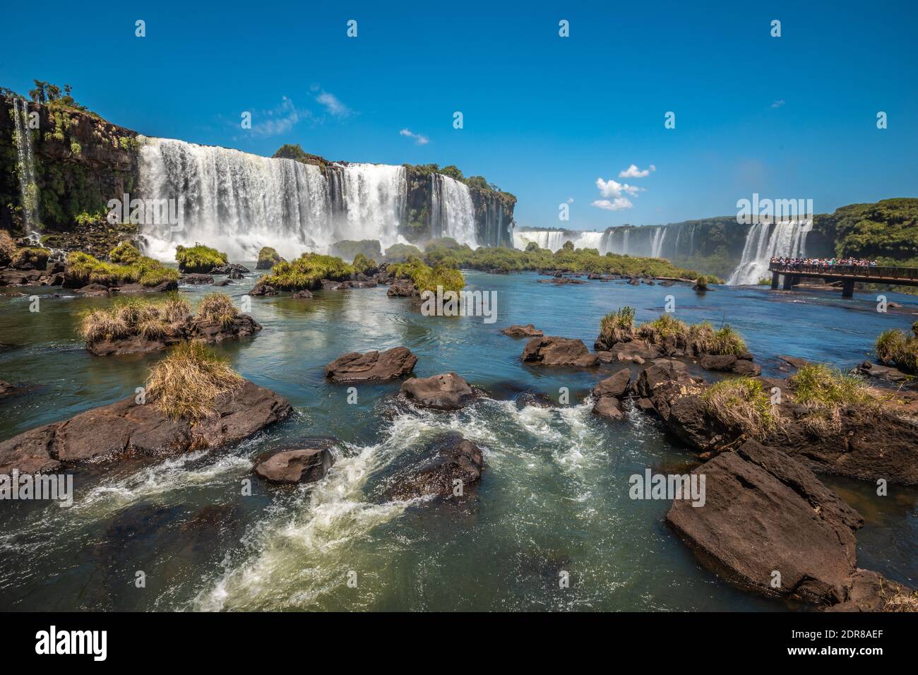 View of Iguazu falls from Brazil Stock Photo