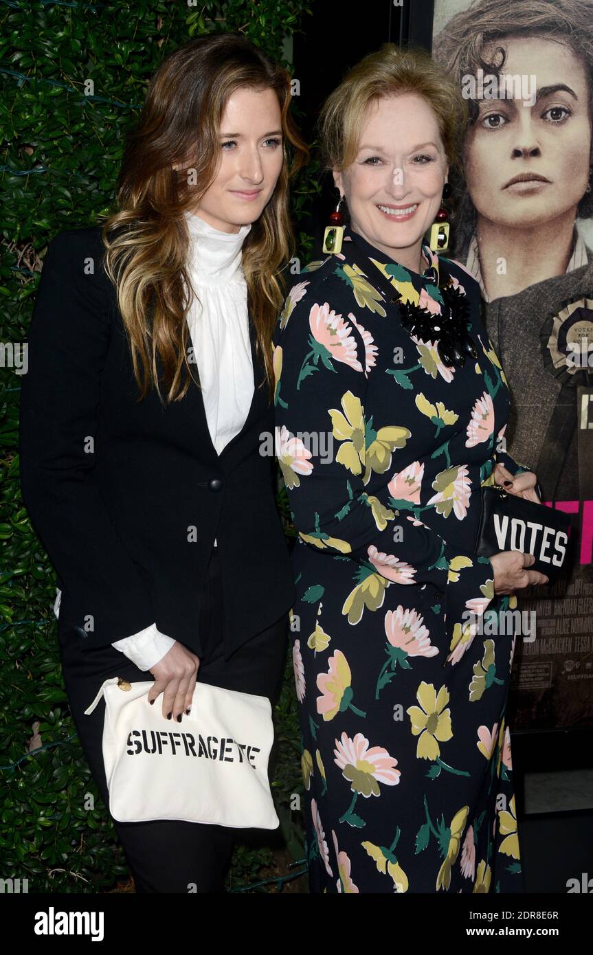 Grace Gummer and her mother Meryl Streep attend the Los Angeles premiere of Suffragette at the Academy of Motion Pictures Arts and Sciences in Los Angeles, CA, USA, on Octobre 20, 2015. Photo by Lionel Hahn/ABACAPRESS.COM Stock Photo