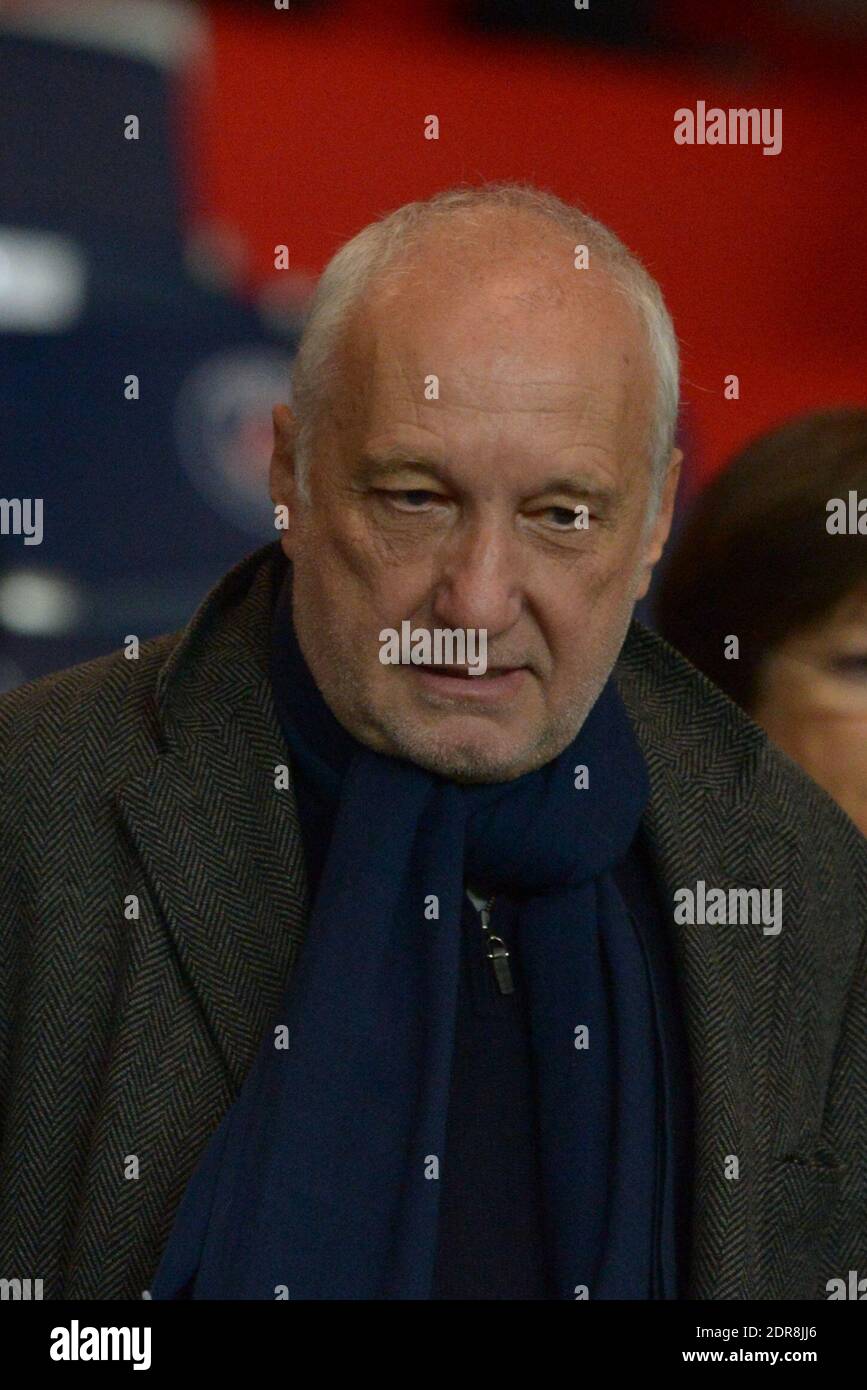 Francois Berleand attending the French First League soccer match, Paris