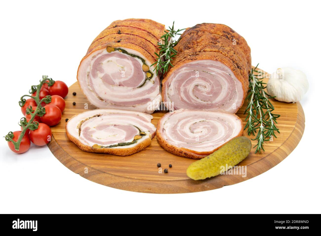 Homemade Rolled Porchetta Roast with Several Herbs Stock Photo Alamy