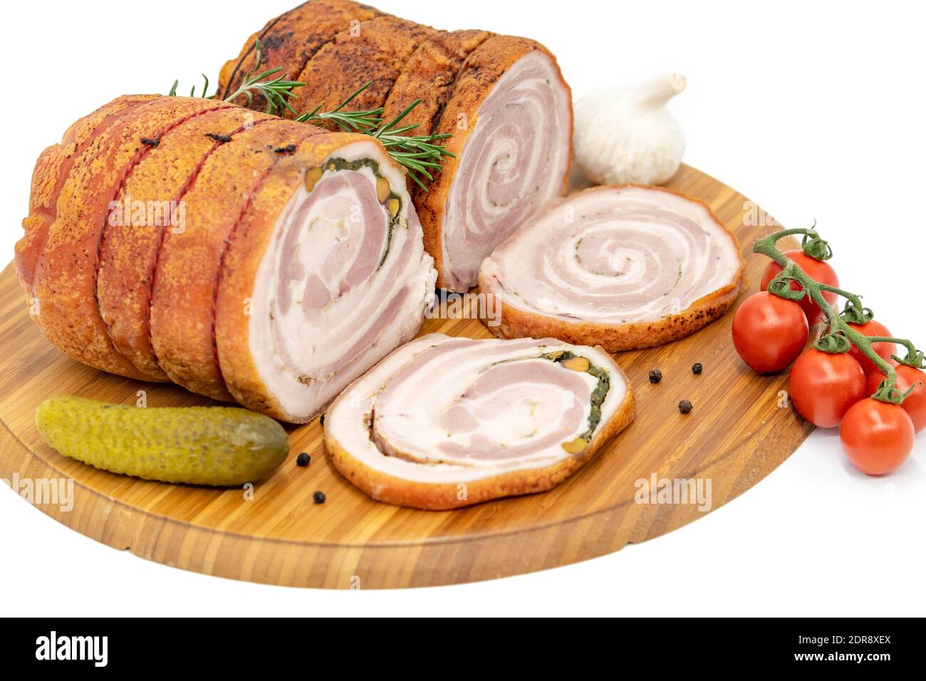 Homemade Rolled Porchetta Roast with Several Herbs Stock Photo Alamy