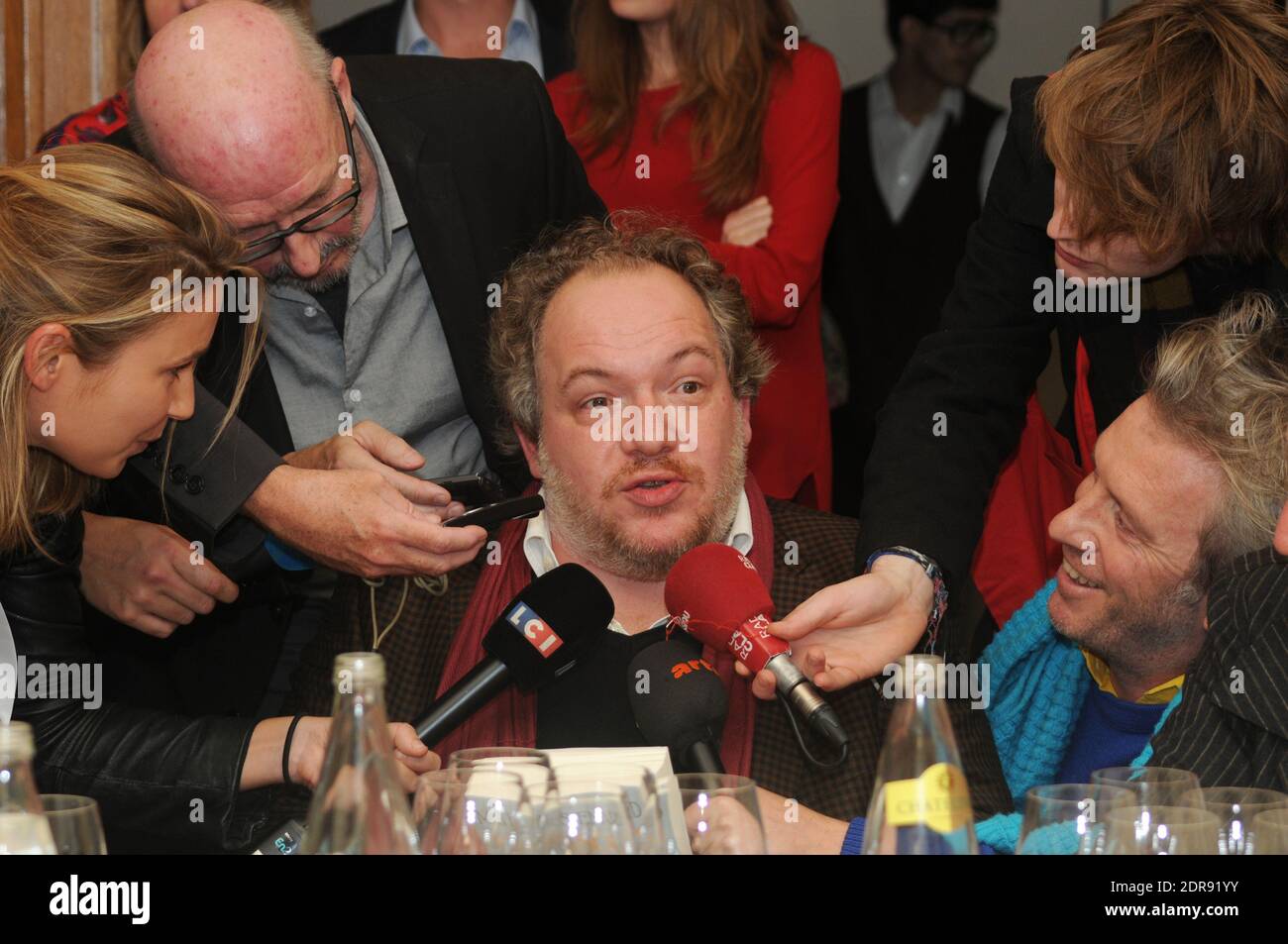 rench author Mathias Enard at the Drouant restaurant in Paris France on