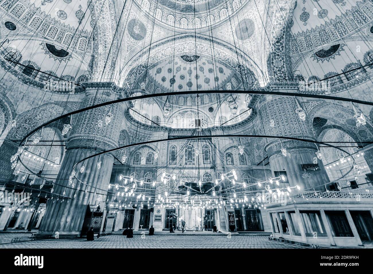 Interior of the Sultanahmet Blue Mosque in Istanbul, Turkey Stock Photo ...
