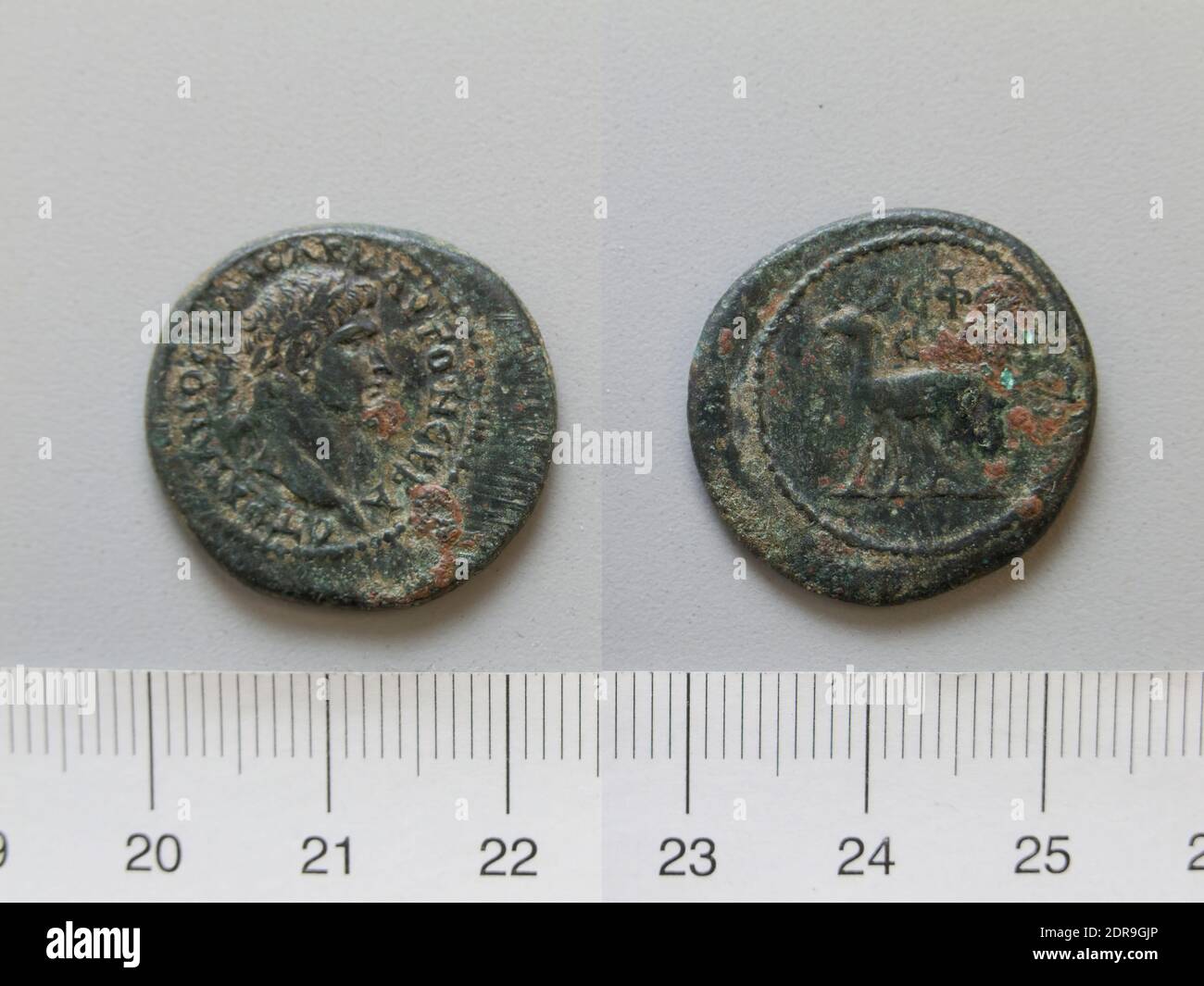 Ruler: Trajan, Emperor of Rome, A.D. 53–117, ruled 98–117, Mint: Ephesus, Coin of Trajan, Emperor of Rome from Ephesus, 98–117, Bronze, 5.52 g, 12:00, 23.5 mm, Made in Ephesus, Ionia, Greek, 1st–2nd century A.D., Numismatics Stock Photo