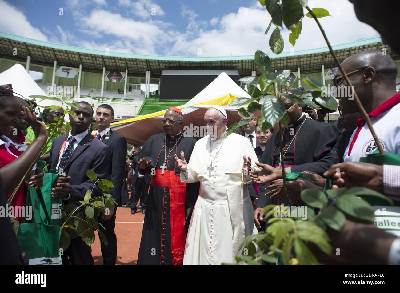 Pope Francis met with young people at the Kasarani Stadium in Nairobi , Kenya on November 27, 2015 where he addressed issues including corruption and tribalism. Photo by ABACAPRESS.COM Stock Photo