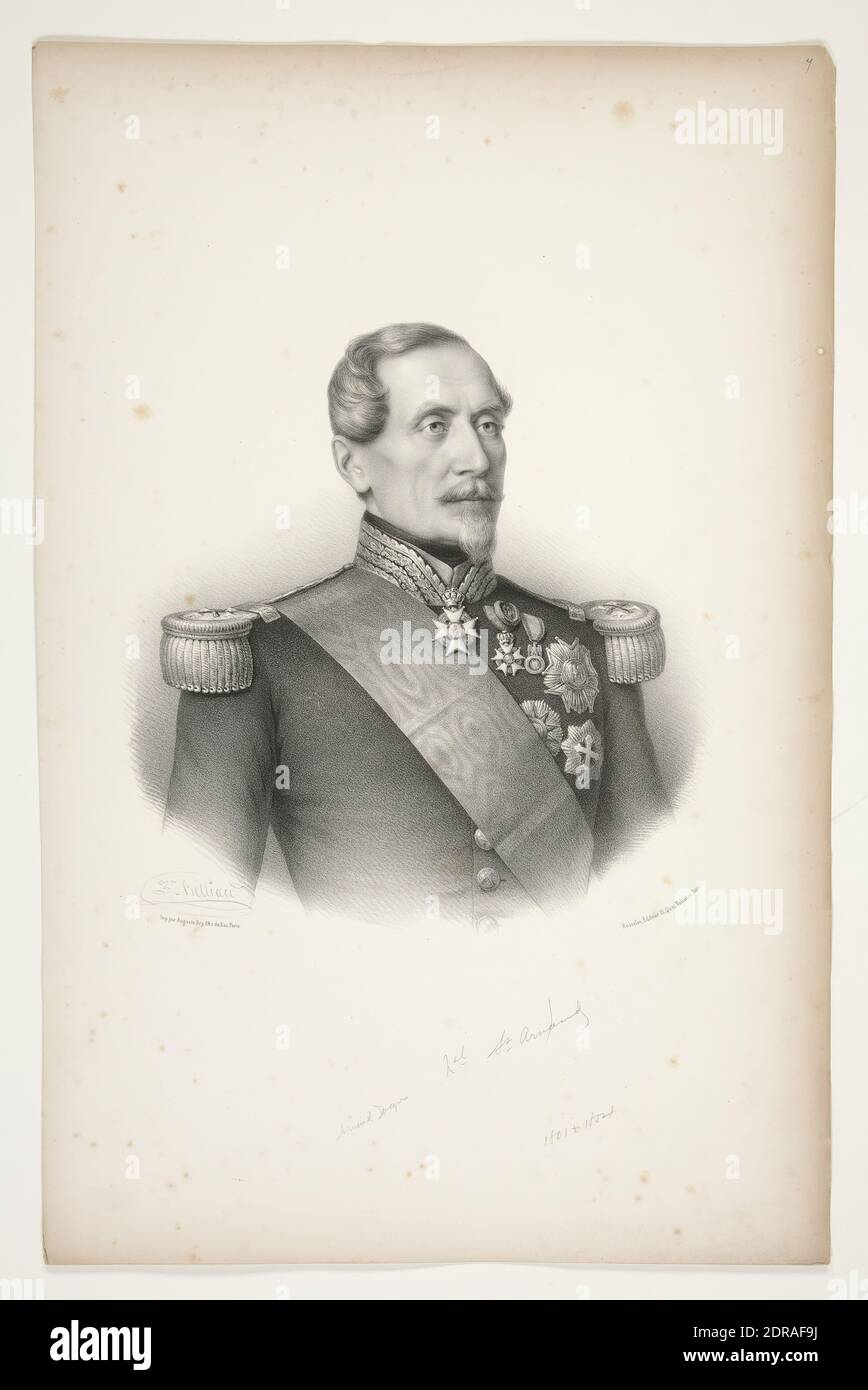 After: Zéphirin Félix Jean Marius Belliard, French, 1798–1843, Untitled (Portrait of Marechal Armand?), Lithograph, Sheet: 50.3 × 33 cm (19 13/16 × 13in.), French, 19th century, Works on Paper - Prints Stock Photo