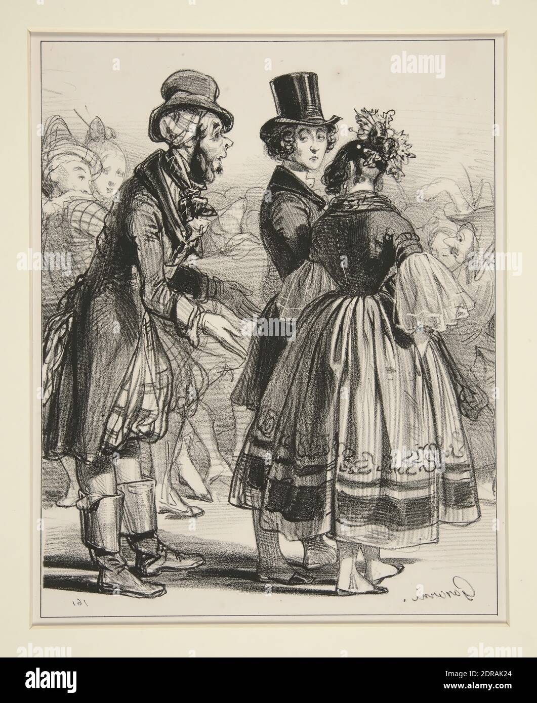Artist: Paul Gavarni, French, 1804–1866, No. 6 - Le Carnaval - Prete un peu la voleuse…, Lithograph, French, 19th century, Works on Paper - Prints Stock Photo