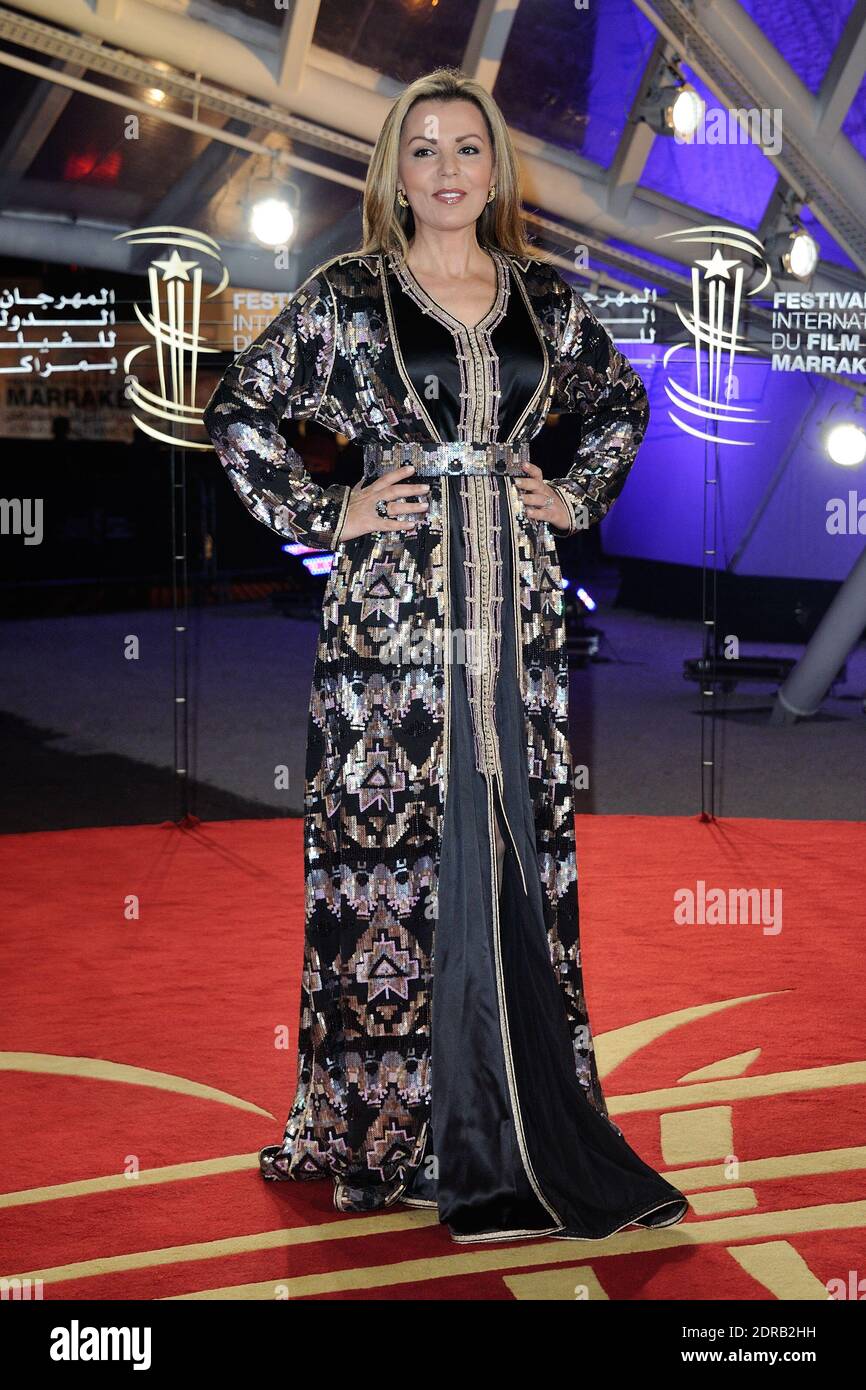 Fayrouz Karawani walking the red carpet ahead of the tribute to Willem Dafoe as part of the 15th Marrakech International Film Festival in Marrakech, Morocco, on December 11, 2015. Photo by Aurore Marechal/ABACAPRESS.COM Stock Photo