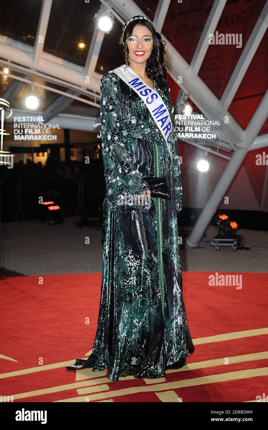 Fatima Zahra El Hor (Miss Morocco) walking the red carpet for the