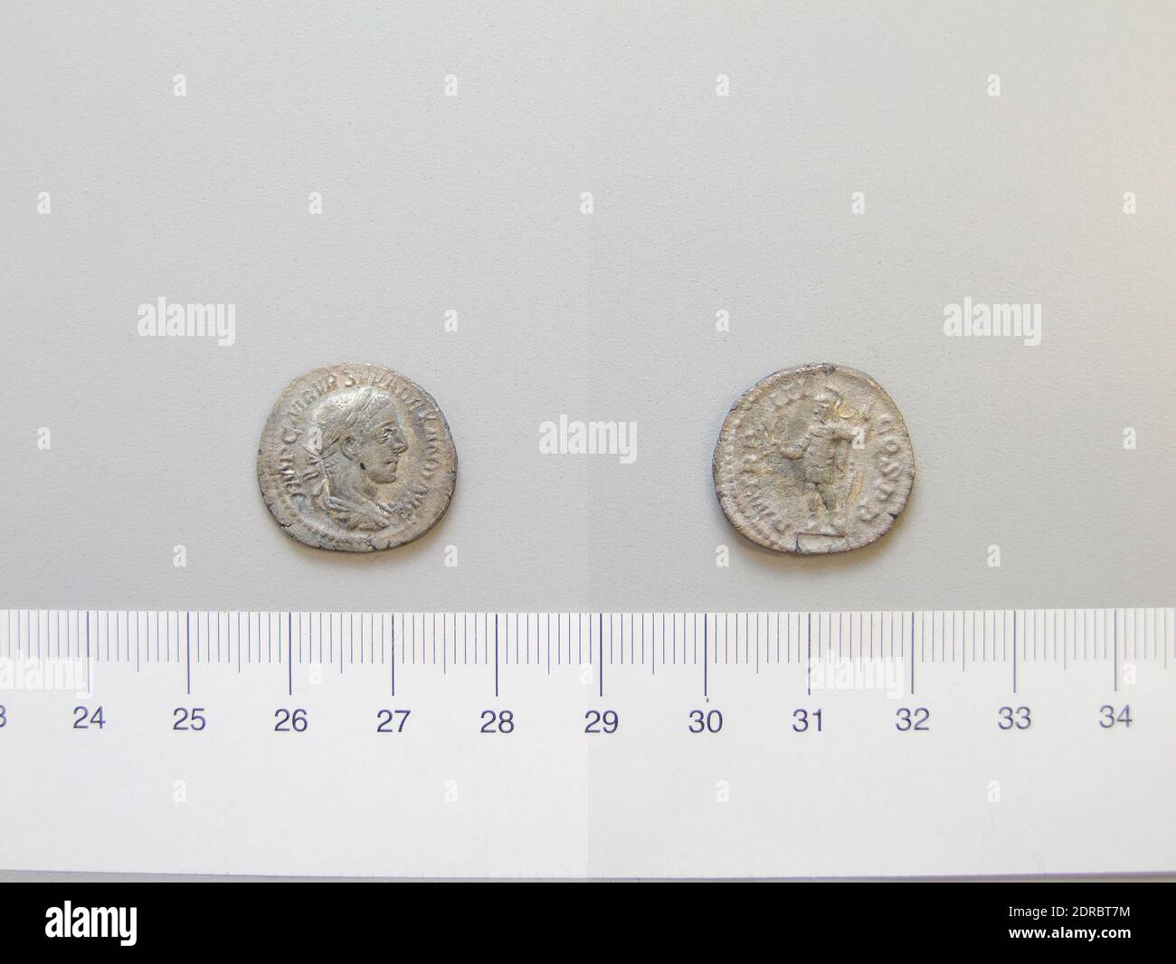 Ruler: Severus Alexander, Emperor of Rome, A.D. 208–235, ruled A.D. 222–35, Mint: Rome, Denarius of Severus Alexander, Emperor of Rome from Rome, 224, Silver, 1.49 g, 12:00, 19.5 mm, Made in Rome, Italy, Roman, 3rd century A.D., Numismatics Stock Photo