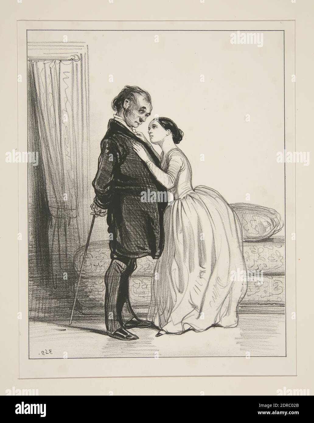 Artist: Paul Gavarni, French, 1804–1866, Voyons! Theodore! nous ne sommes…, Lithograph, French, 19th century, Works on Paper - Prints Stock Photo