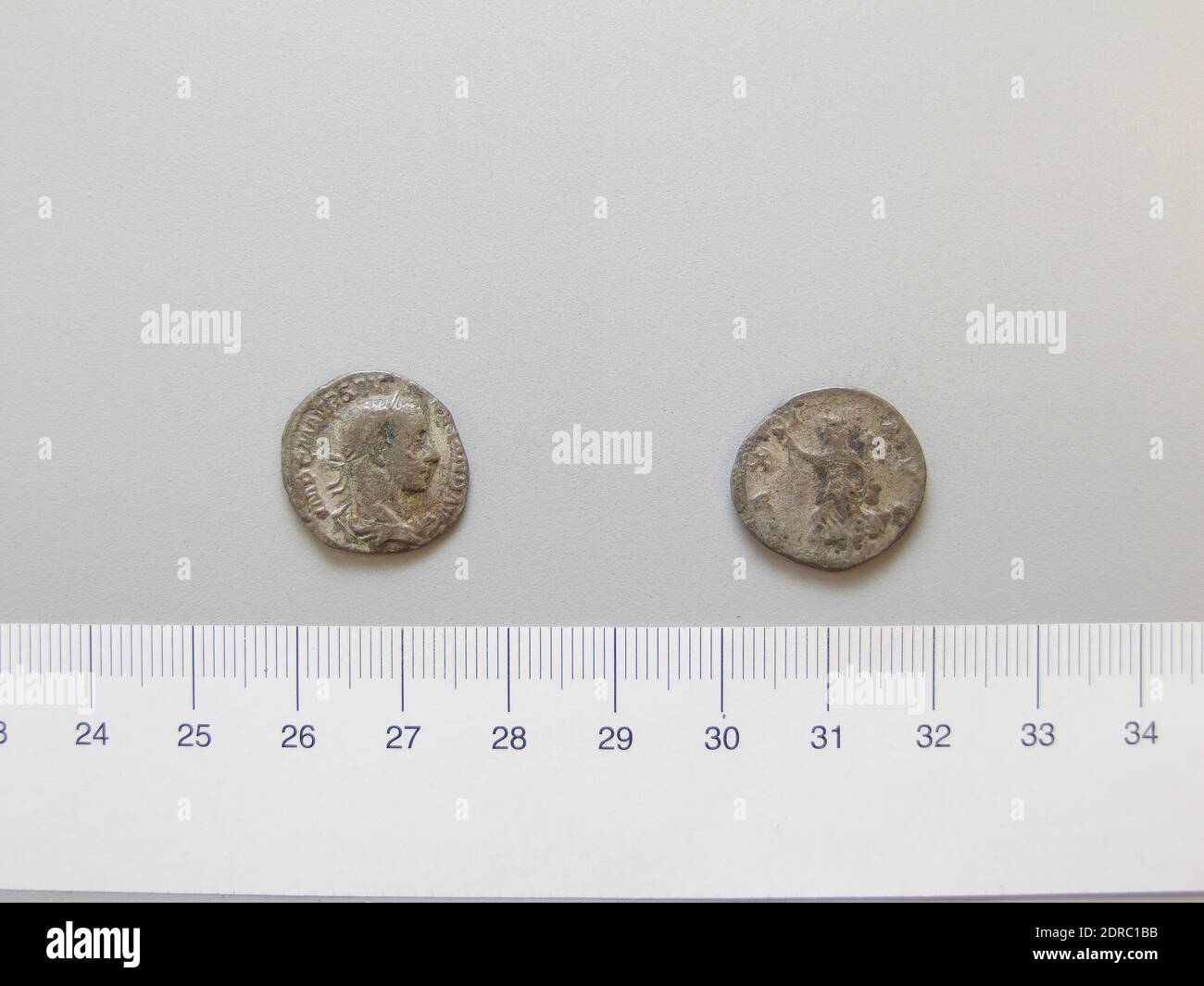 Ruler: Severus Alexander, Emperor of Rome, A.D. 208–235, ruled A.D. 222–35, Mint: Rome, Denarius of Severus Alexander, Emperor of Rome from Rome, 222–28, Silver, 2.76 g, 11:00, 19 mm, Made in Rome, Italy, Roman, 3rd century A.D., Numismatics Stock Photo