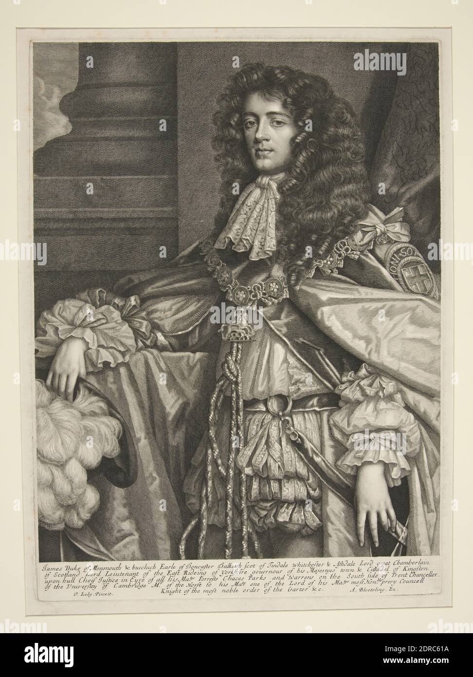 Artist: Abraham Blooteling, Dutch, 1640–1690, After: Peter Lely, British, 1618–1680, James Scott, Duke of Monmouth, Engraving, Made in The Netherlands, Dutch, 17th century, Works on Paper - Prints Stock Photo