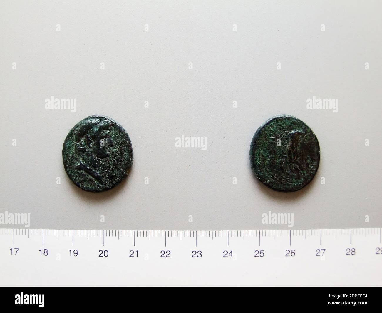 Mint: Alexandria ad Issum, Coin from Alexandria ad Issum, 43/44, Copper, 10.08 g, 1:00, 24 mm, Made in Alexandria ad Issum, Sicily, Greek, 3rd century A.D., Numismatics Stock Photo