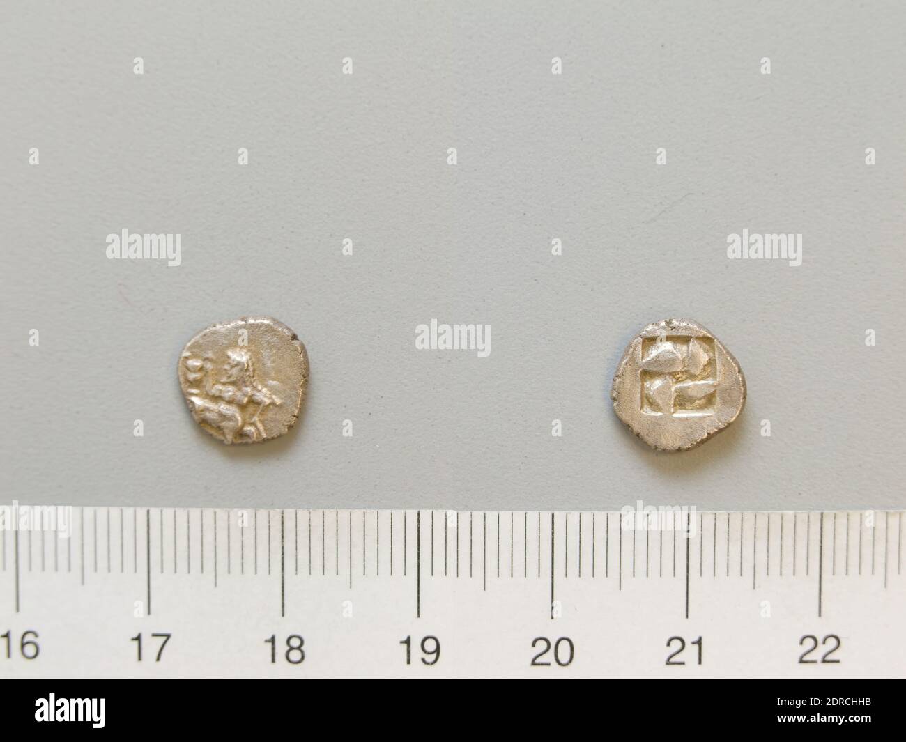 Coin from Unknown, 499–400 B.C., Silver, 0.98 g, 12:00, 10.5 mm, Made in Greece, Greek, 5th century B.C., Numismatics Stock Photo