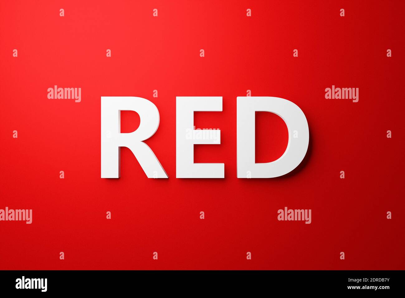 3d illustration volumetric inscription in red white letters on a bright ...