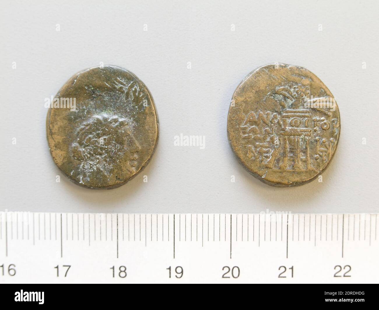 Mint: Phanagoria, Coin from Phanagoria, 1st century B.C., Copper, 8.17 g, 12:00, 23 mm, Made in Phanagoria, Bospori, Greek, 1st century B.C., Numismatics Stock Photo