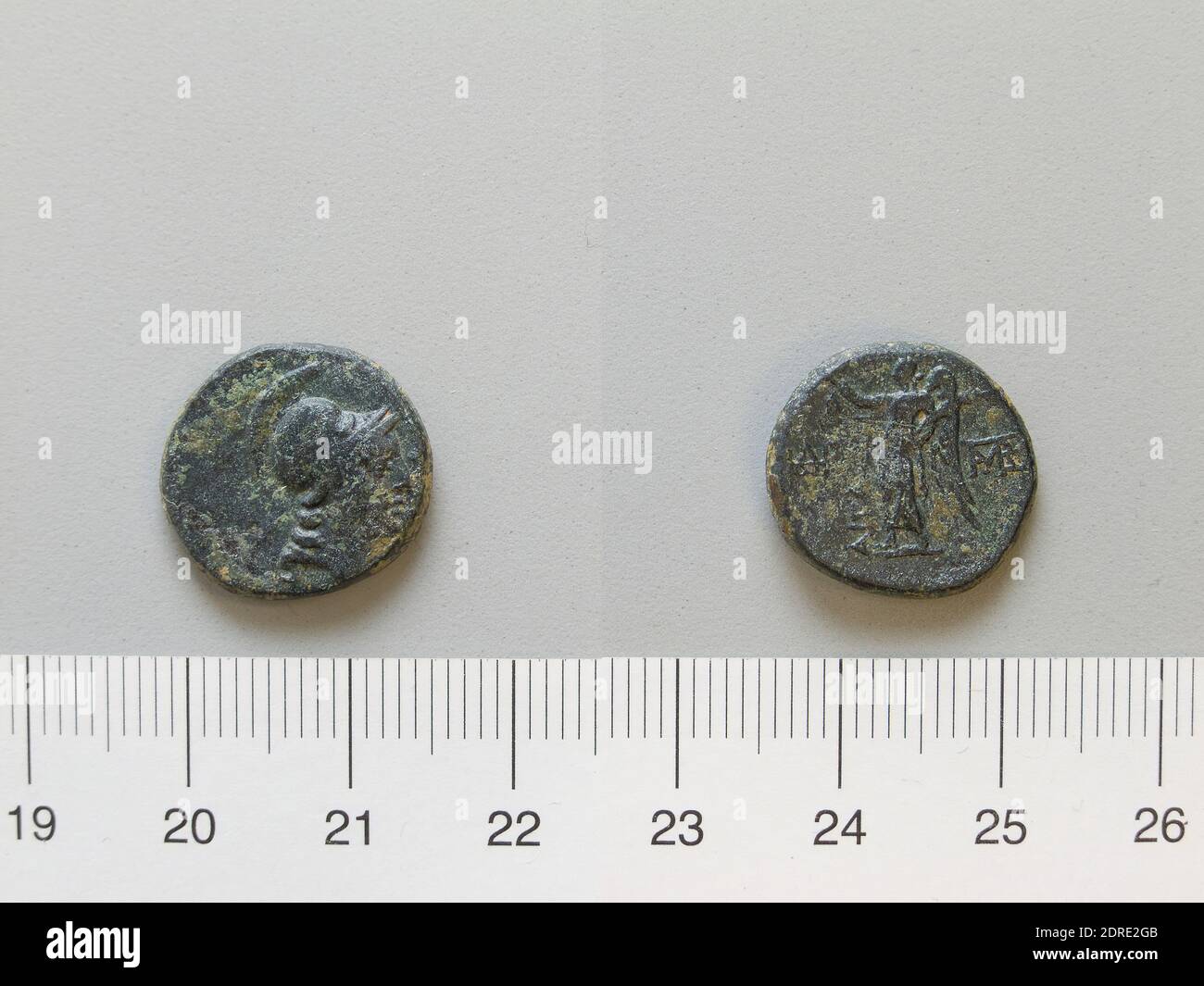 Mint: Aegae, Coin from Aegae, 2nd–1st century B.C., Copper, 3.89 g, 12:00, 17 mm, Made in Aegae, Macedonia, Greek, 2nd–1st century B.C., Numismatics, Numismatics Stock Photo