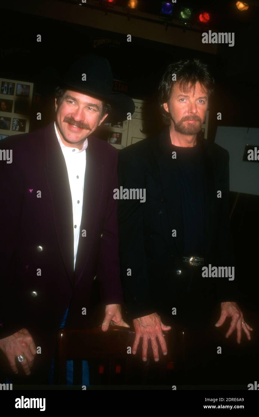 Universal City, California, USA 23rd April 1996 Singer Kix Brooks and Ronnie Dunn of Brooks and Dunn attend 31st Annual Academy of Country Music Awards pre-event on Universal Studios Backlot on April 23, 1996 in Universal City, California, USA. Photo by Barry King/Alamy Stock Photo Stock Photo