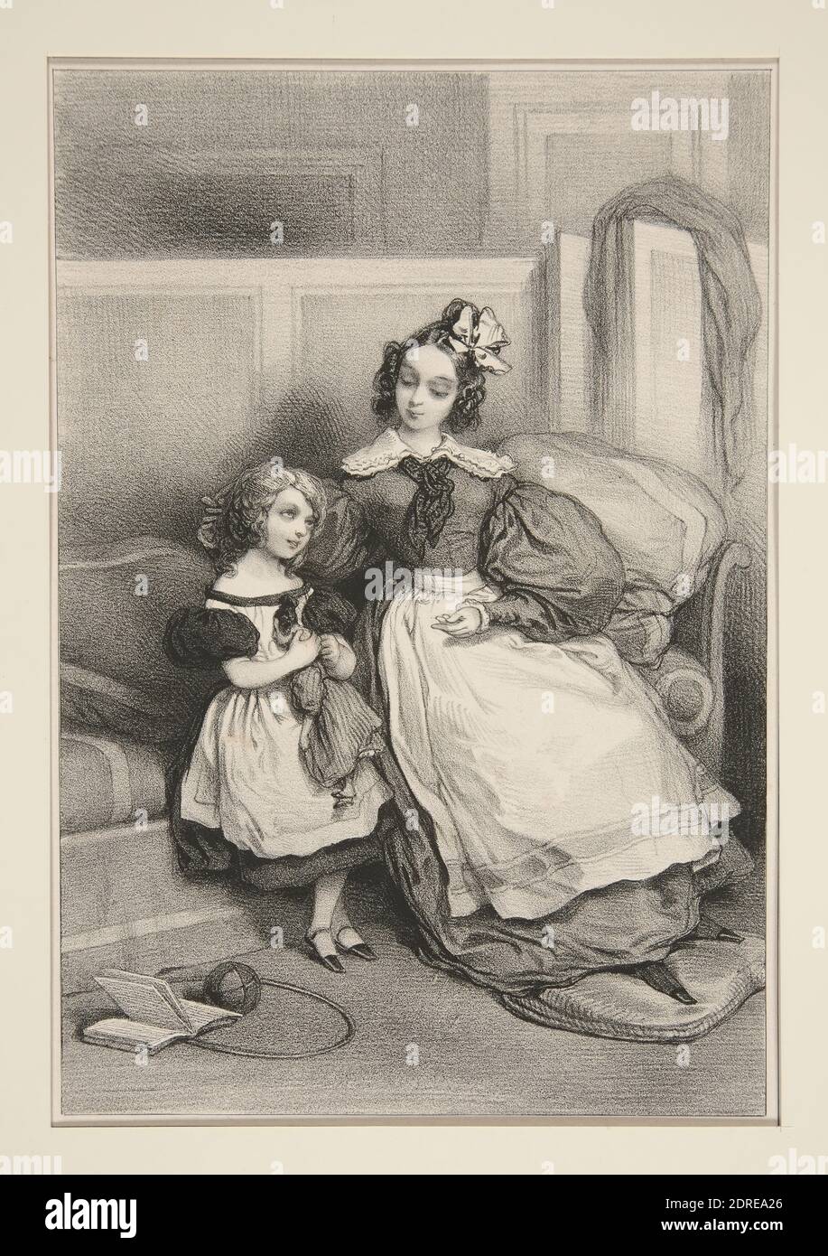 Artist: Paul Gavarni, French, 1804–1866, Deux Soeurs., Lithograph, French, 19th century, Works on Paper - Prints Stock Photo