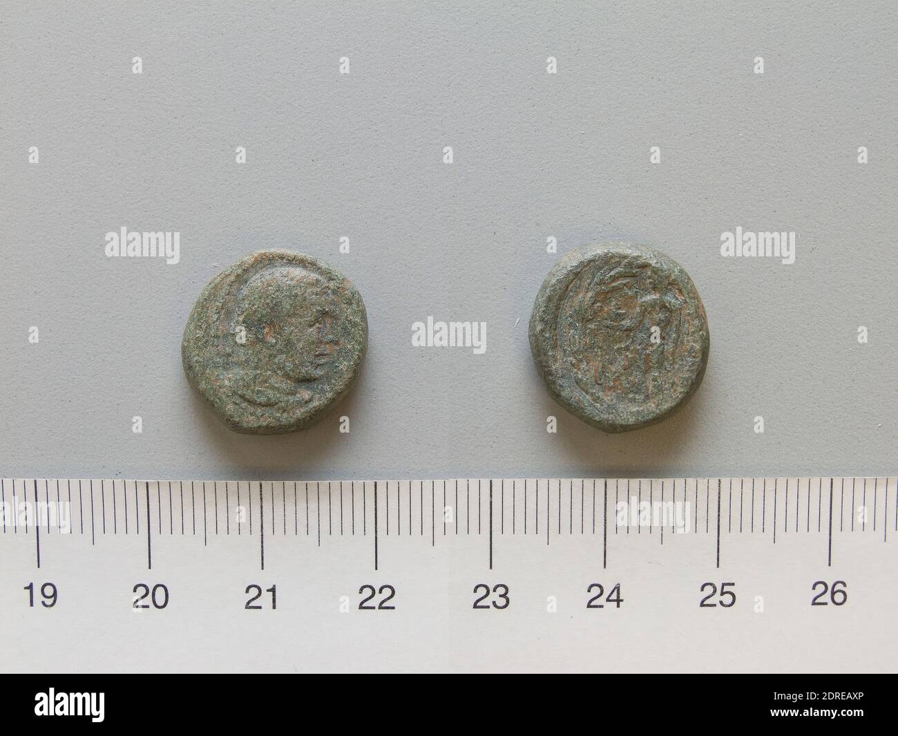 Mint: Sardis, Coin from Sardis, 166–133 B.C., Copper, 6.56 g, 12:00, 17 mm, Made in Sardis, Lydia, Greek, 2nd century B.C., Numismatics Stock Photo
