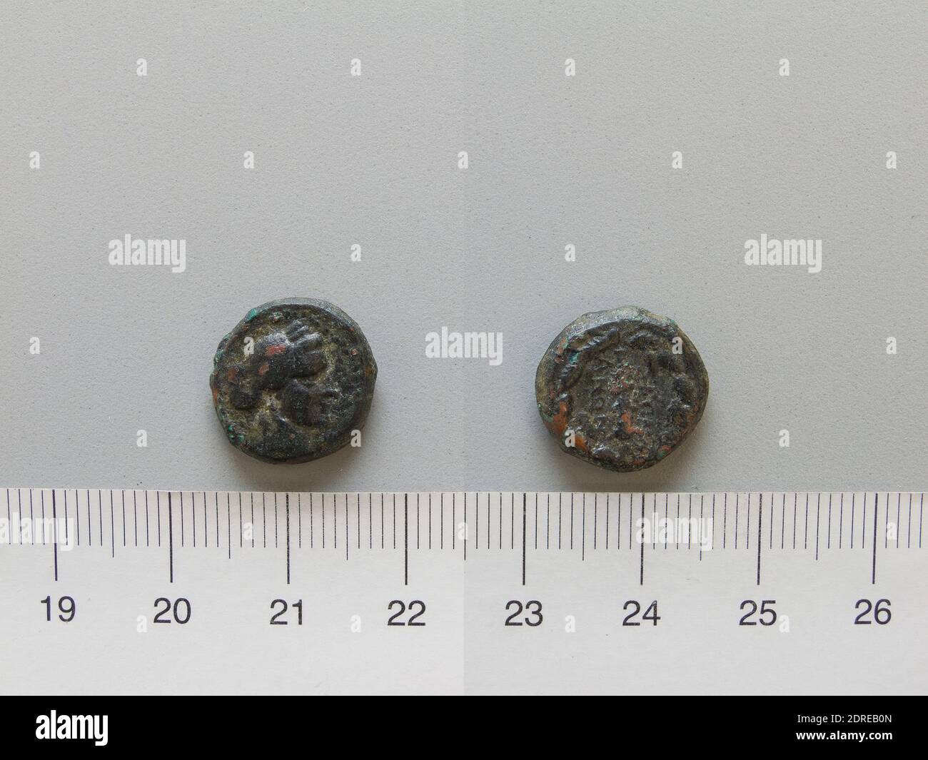 Mint: Sardis, Coin from Sardis, 166–133 B.C., Copper, 3.88 g, 5:00, 14.5 mm, Made in Sardis, Lydia, Greek, 2nd century B.C., Numismatics Stock Photo