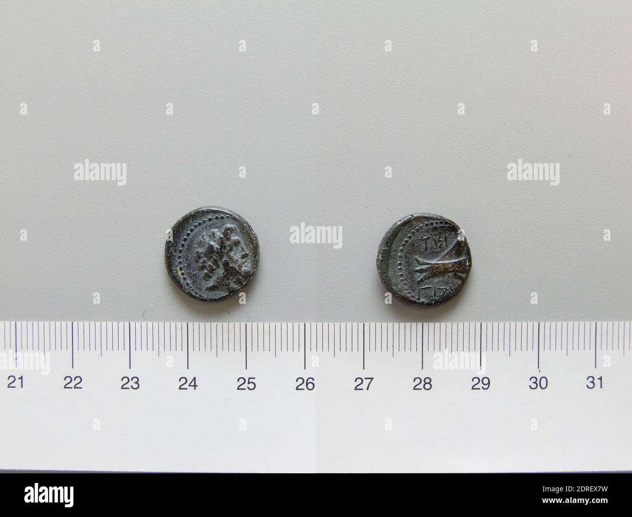 Mint: Aradus, Coin from Aradus, 2nd century B.C., Copper, 3.69 g, 12:00, 16 mm, Made in Aradus, Phoenicia, Greek, 2nd century B.C., Numismatics, Numismatics Stock Photo