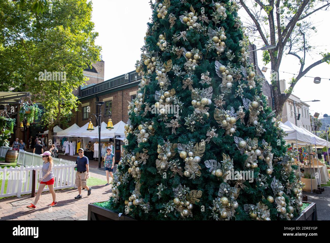 The Rocks in Sydney city centre, traditional Christmas markets with