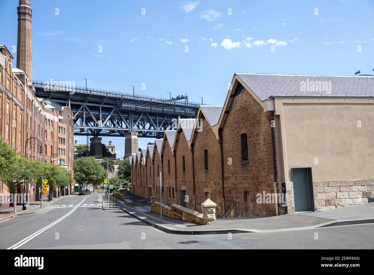 Historic warehouse architecture in the Rocks colonial settlement area