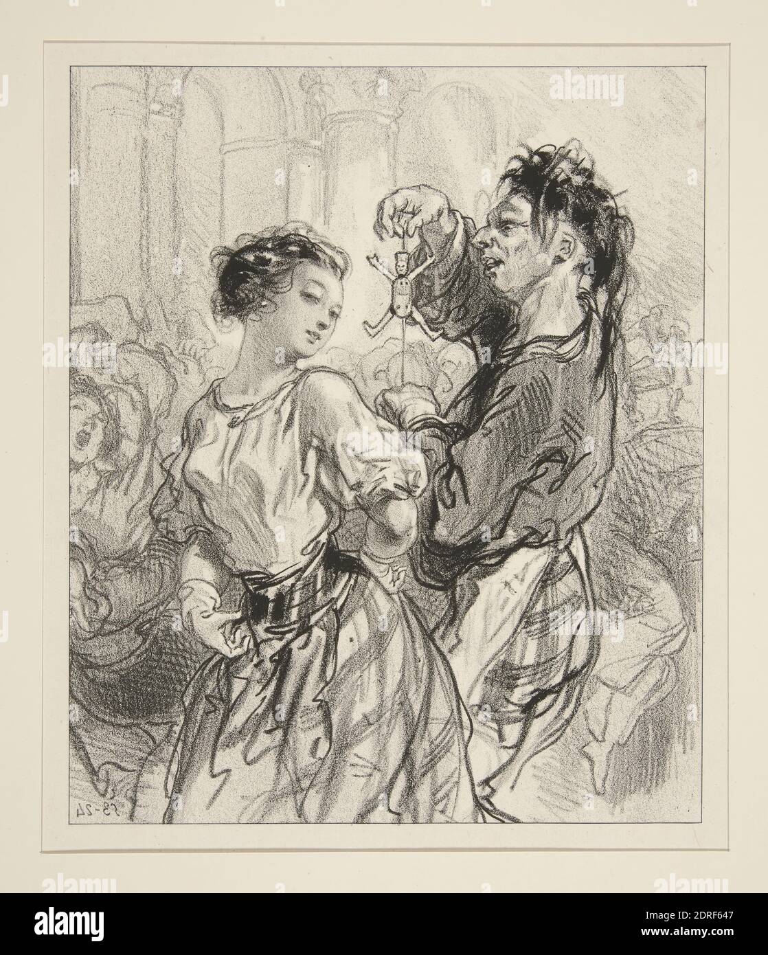 Artist: Paul Gavarni, French, 1804–1866, Mademoiselle! v’la ce que c’est qu’un homme! - Connu!, Lithograph, French, 19th century, Works on Paper - Prints Stock Photo