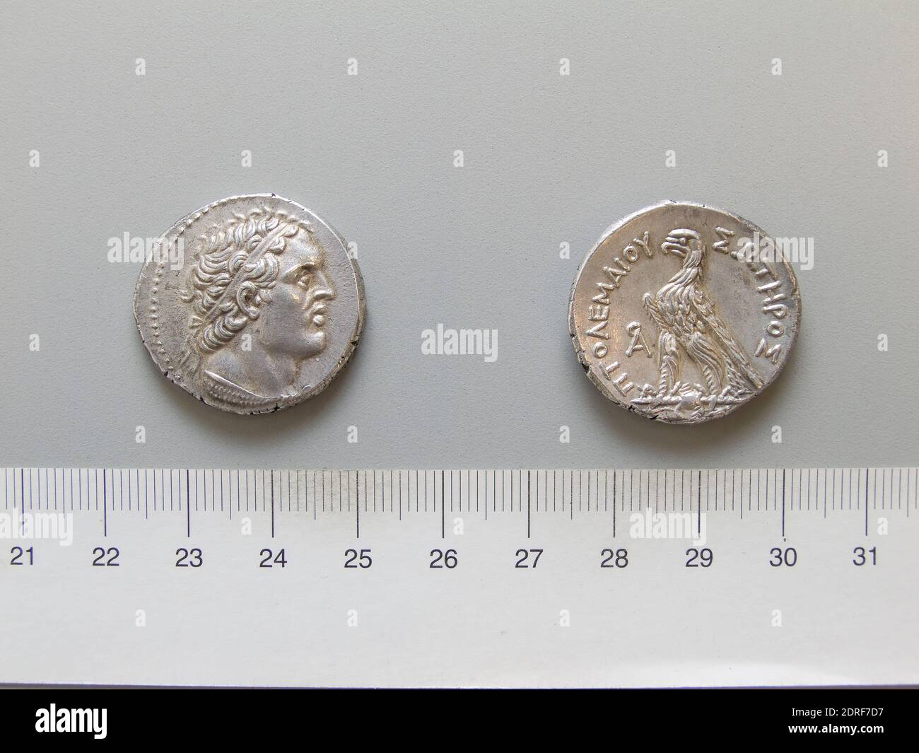 Mint: Aradus, Tetradrachm from Aradus, 169–168 B.C., Silver, 14.17 g, 27 mm, Made in Aradus, Phoenicia, Greek, 2nd century B.C., Numismatics Stock Photo