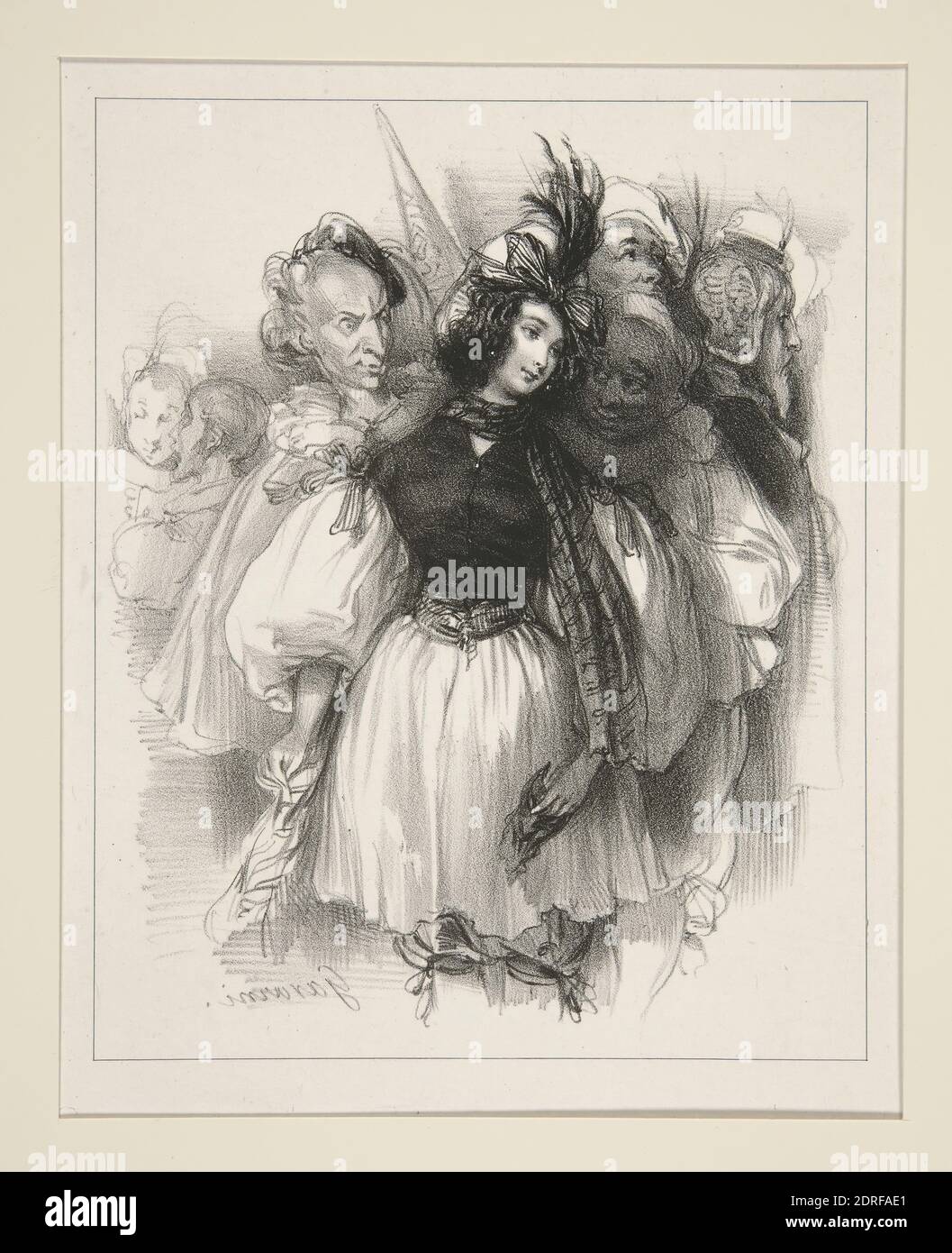 Artist: Paul Gavarni, French, 1804–1866, Le Bal Masque, Lithograph, French, 19th century, Works on Paper - Prints Stock Photo