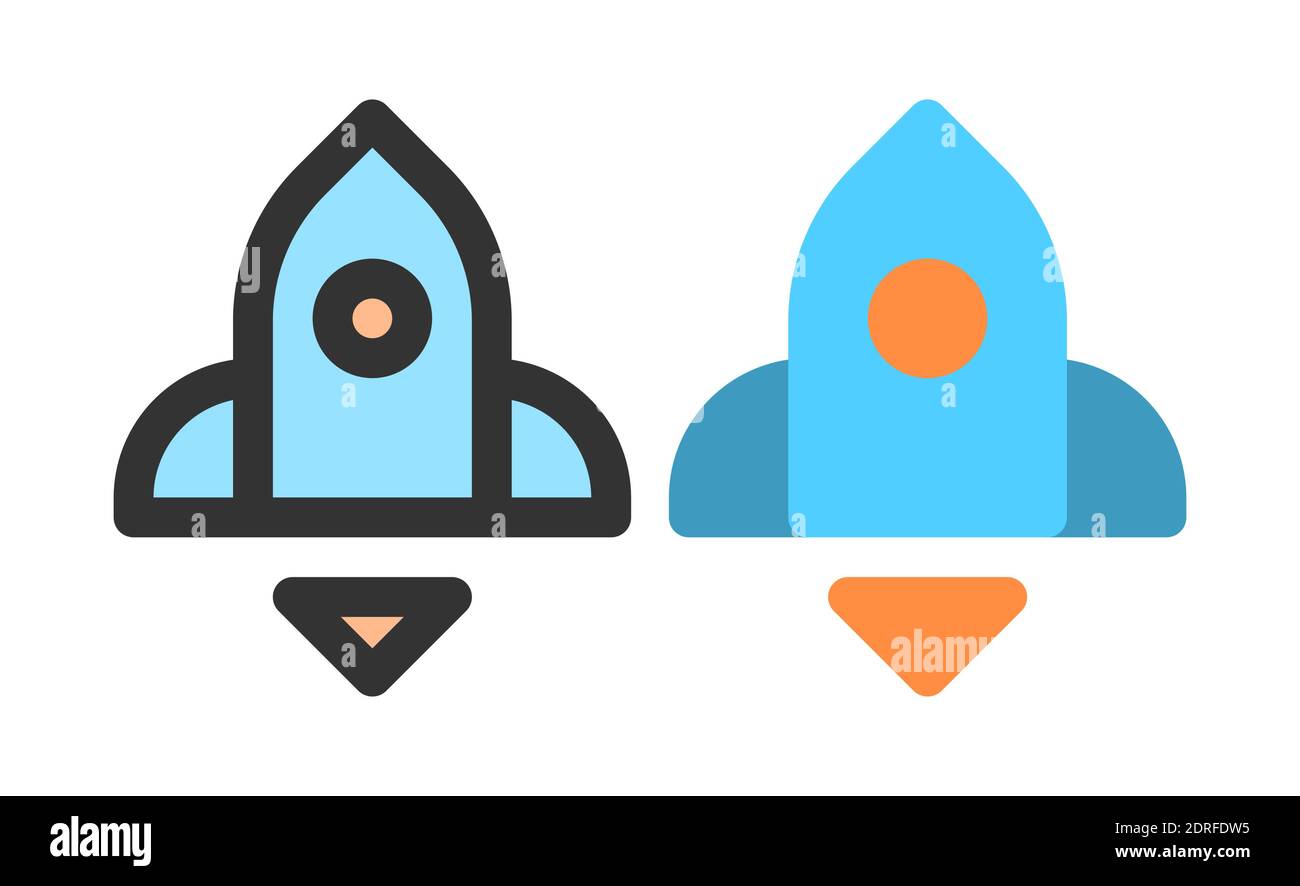 Rocket Icon vector for speed up or booster symbol. isolated on white