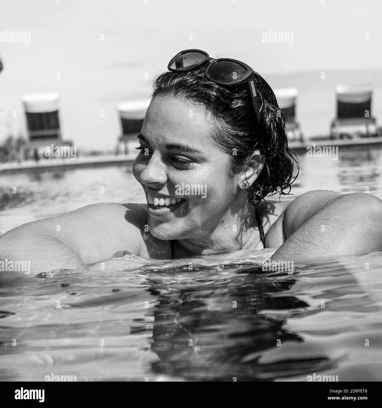 Women in swimming pool Black and White Stock Photos & Images - Alamy