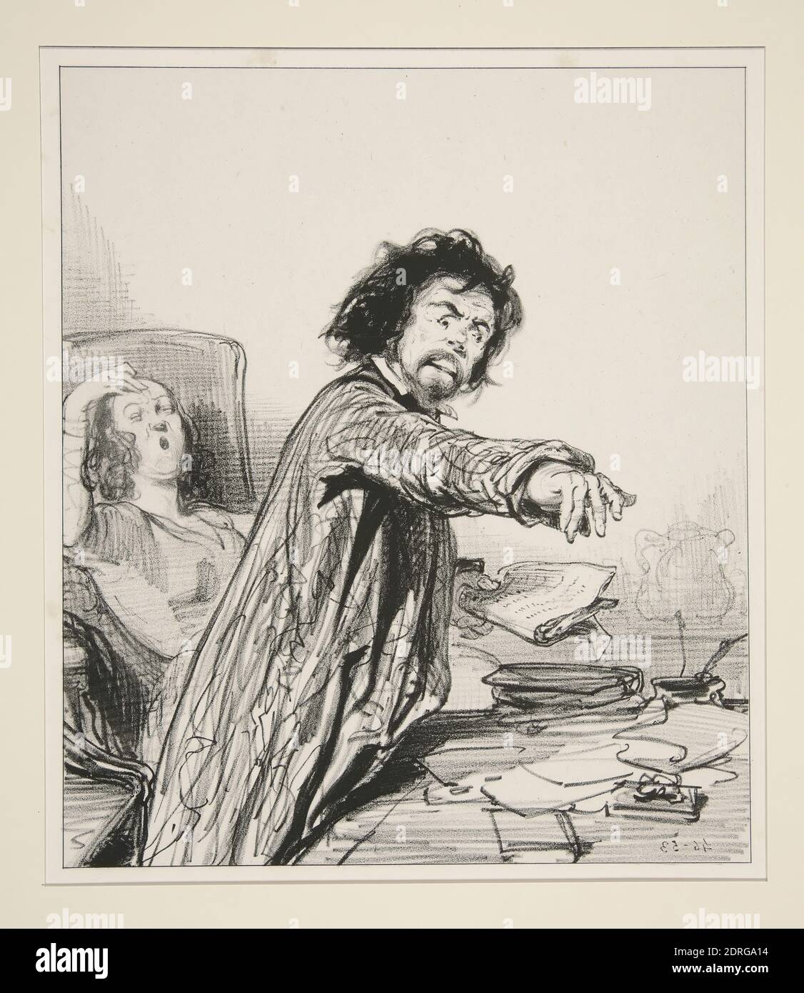Artist: Paul Gavarni, French, 1804–1866, Le Mari Dramaturge, Lithograph, French, 19th century, Works on Paper - Prints Stock Photo