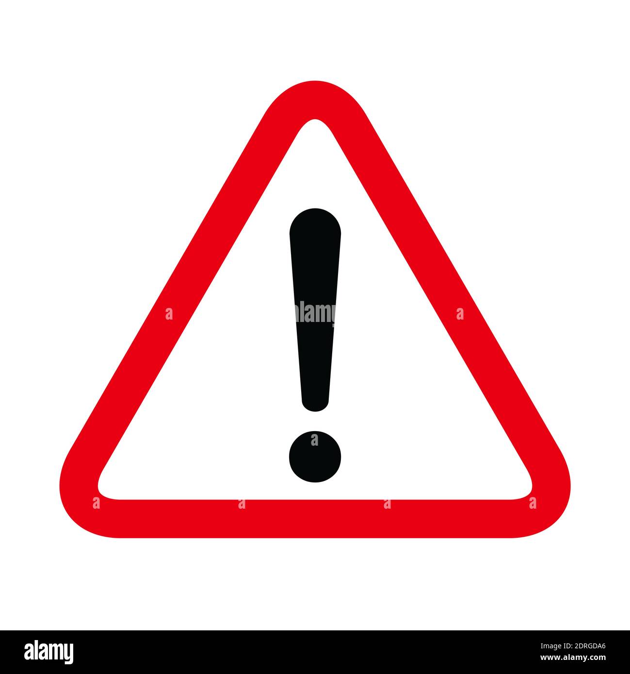 Hazard warning symbol vector icon flat sign symbol with exclamation mark isolated on white background . Stock Vector