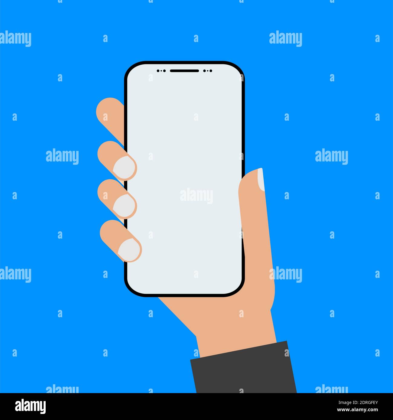 Modern design style hand holding the smartphone with empty screen Stock ...
