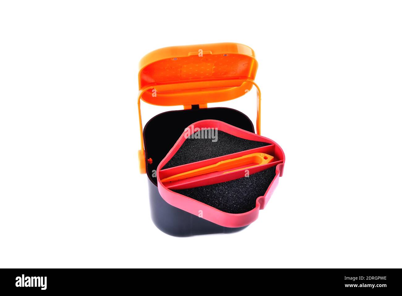 Fishing box, bait jar, live bait container isolate on white background