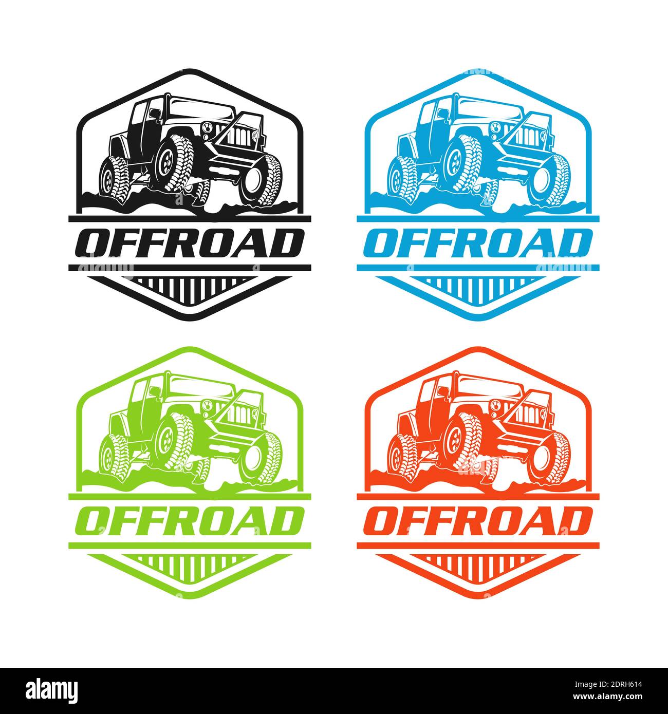 Monochrome off-road car suv template for labels, emblems, badges or logo.EPS 10 Stock Vector