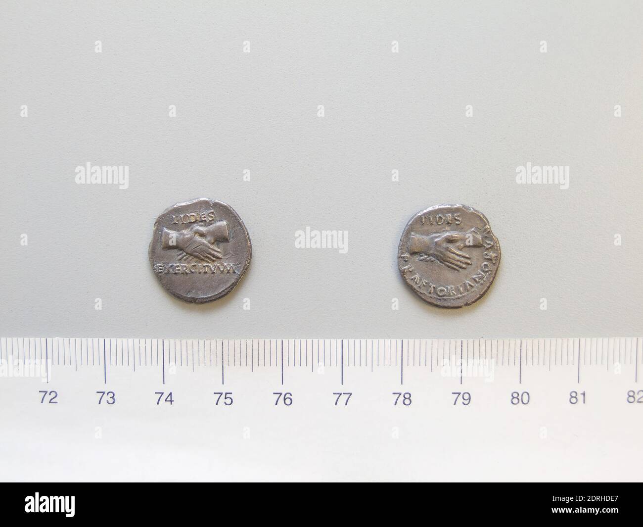 Denarius from Unknown, 68, Silver, 3.3 g, 17.5 mm, 12:00, Made in Roman Empire, Roman, 1st century A.D., Numismatics Stock Photo