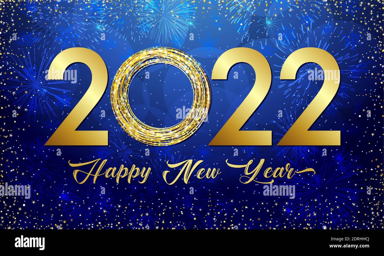 2022 A Happy New Year sign, congrats concept. Logotype in 3D style ...